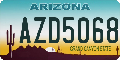 AZ license plate AZD5068