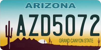 AZ license plate AZD5072