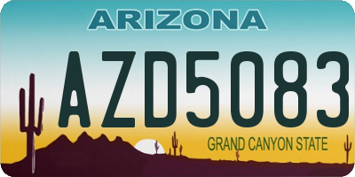 AZ license plate AZD5083