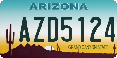 AZ license plate AZD5124