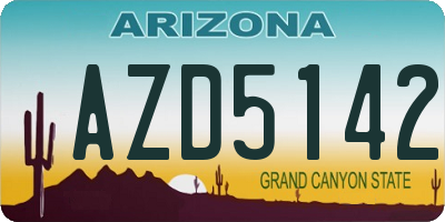 AZ license plate AZD5142