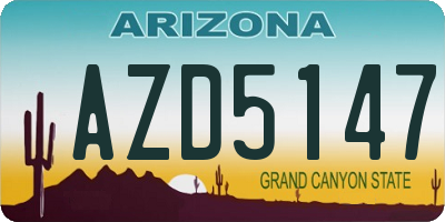 AZ license plate AZD5147