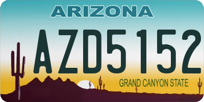 AZ license plate AZD5152