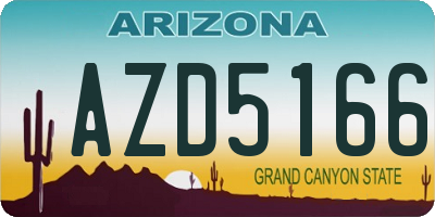 AZ license plate AZD5166