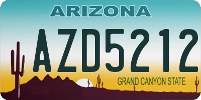 AZ license plate AZD5212