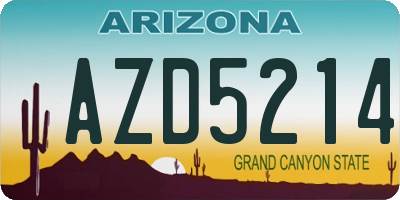 AZ license plate AZD5214