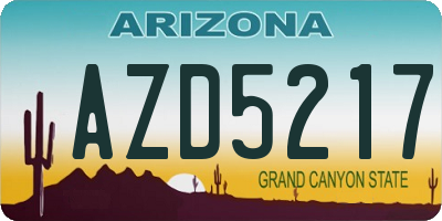 AZ license plate AZD5217