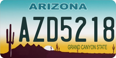 AZ license plate AZD5218