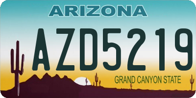 AZ license plate AZD5219