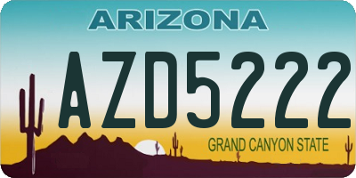 AZ license plate AZD5222