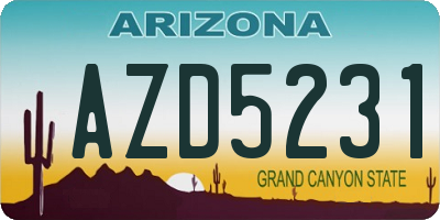 AZ license plate AZD5231