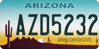 AZ license plate AZD5232