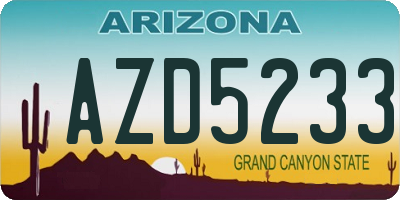 AZ license plate AZD5233