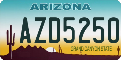 AZ license plate AZD5250