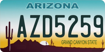 AZ license plate AZD5259