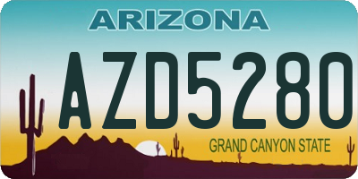 AZ license plate AZD5280