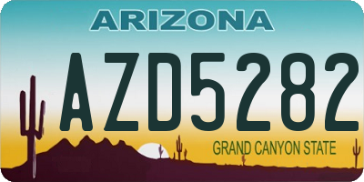 AZ license plate AZD5282