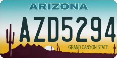 AZ license plate AZD5294