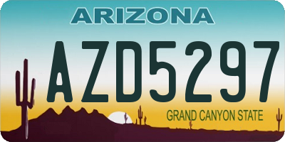 AZ license plate AZD5297
