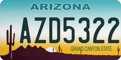 AZ license plate AZD5322