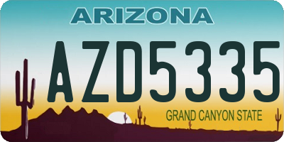 AZ license plate AZD5335