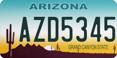 AZ license plate AZD5345
