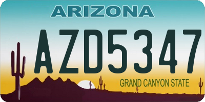 AZ license plate AZD5347