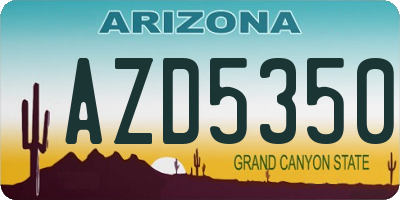 AZ license plate AZD5350