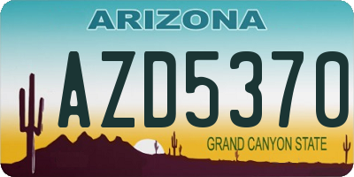 AZ license plate AZD5370