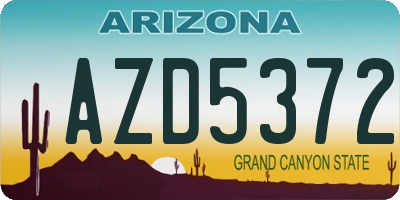 AZ license plate AZD5372