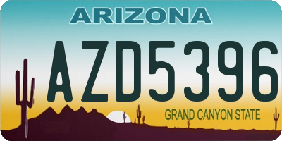 AZ license plate AZD5396