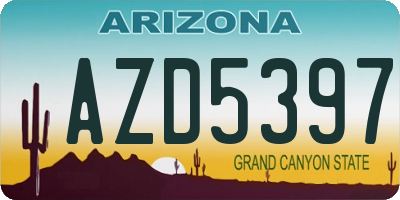 AZ license plate AZD5397