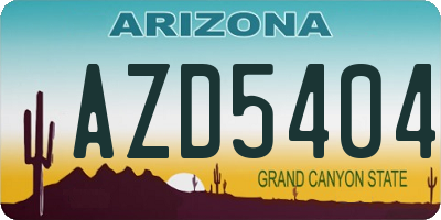AZ license plate AZD5404
