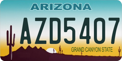 AZ license plate AZD5407