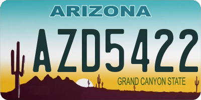 AZ license plate AZD5422