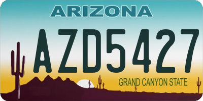 AZ license plate AZD5427