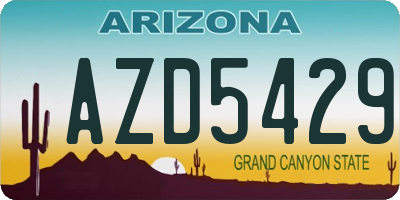 AZ license plate AZD5429
