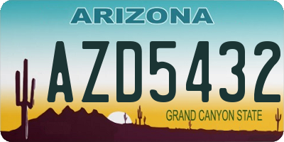 AZ license plate AZD5432
