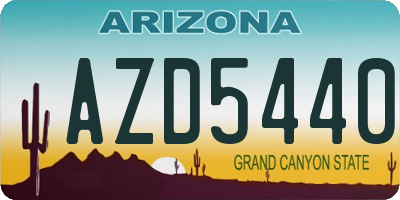 AZ license plate AZD5440