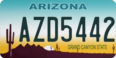 AZ license plate AZD5442