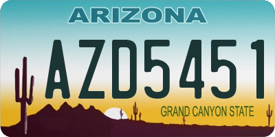 AZ license plate AZD5451