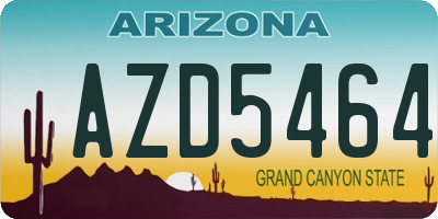 AZ license plate AZD5464