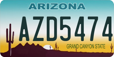AZ license plate AZD5474