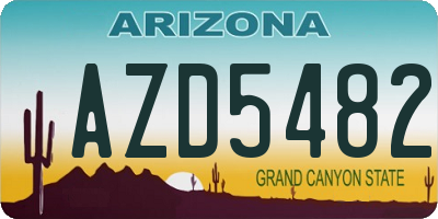 AZ license plate AZD5482