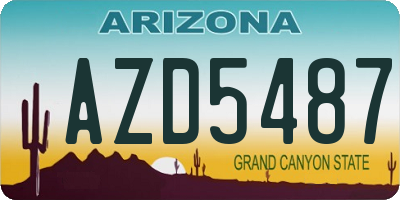 AZ license plate AZD5487