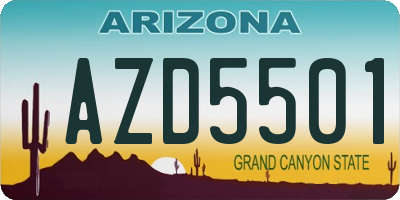 AZ license plate AZD5501