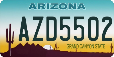 AZ license plate AZD5502