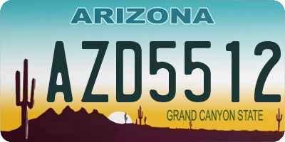 AZ license plate AZD5512