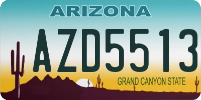 AZ license plate AZD5513