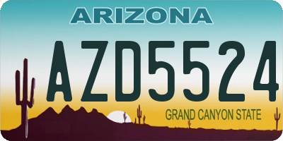 AZ license plate AZD5524